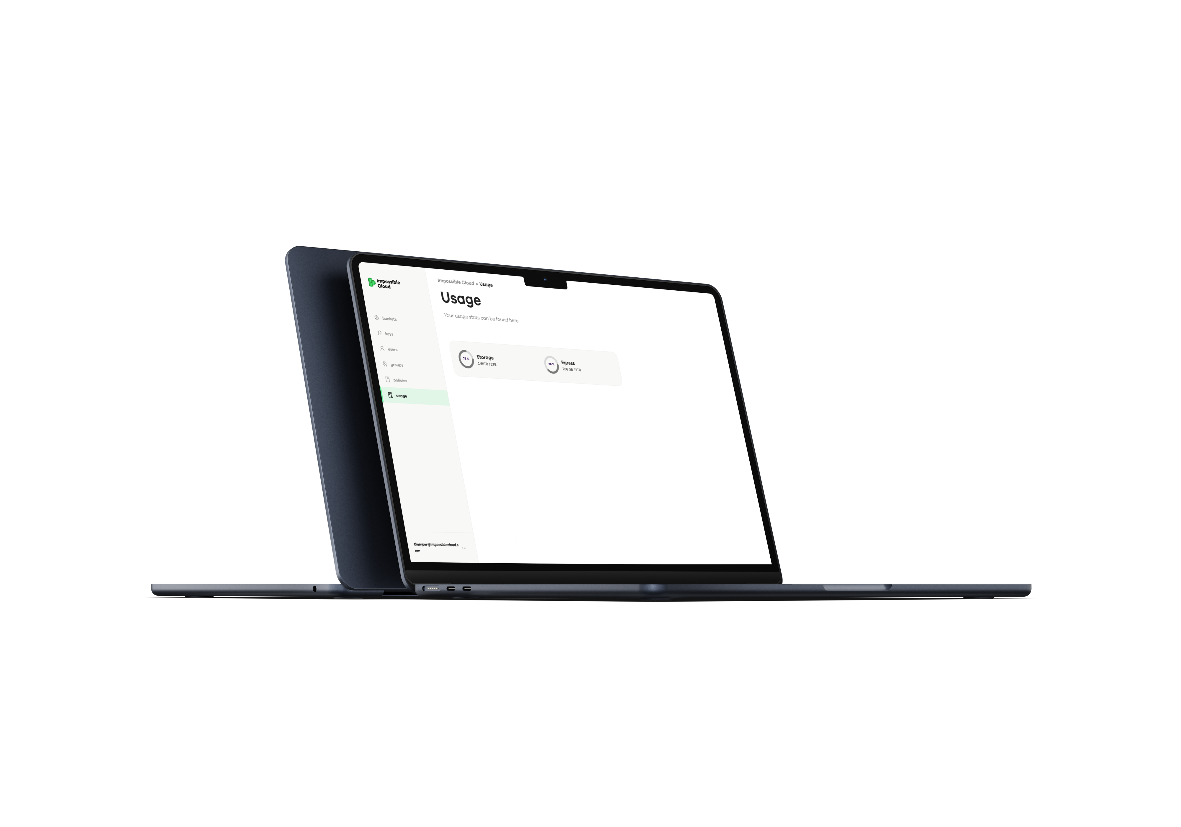screenshot of Impossible Cloud Storage
